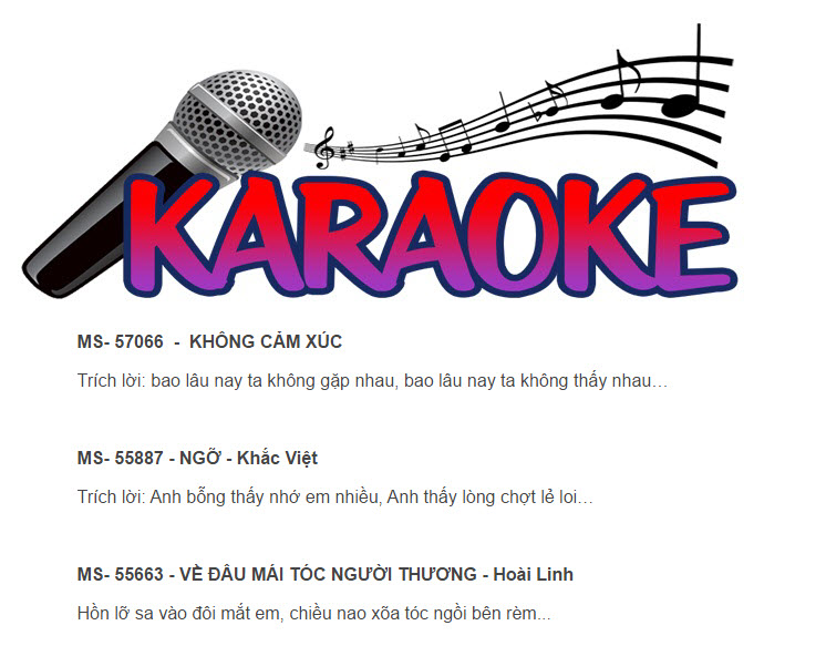 Tập hợp các bài hát karaoke hay và dễ hát năm 2018 Tập hợp các bài hát karaoke hay và dễ hát năm 2018