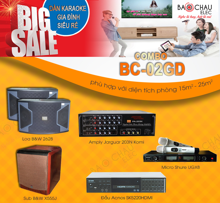 Bộ dàn karaoke gia đình BC-02GD siêu khuyến mại Bộ dàn karaoke gia đình BC-02GD siêu khuyến mại