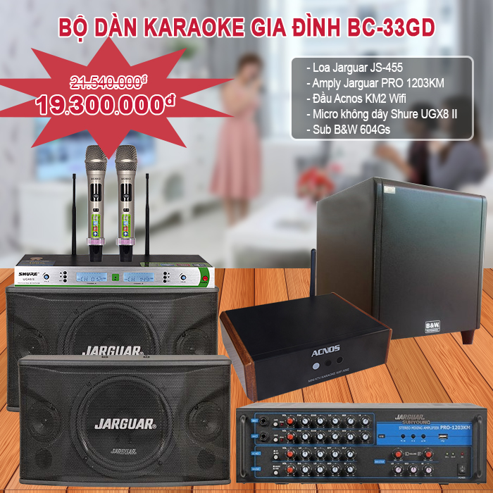 Bộ dàn karaoke gia đình BC-33GD Bộ dàn karaoke gia đình BC-33GD