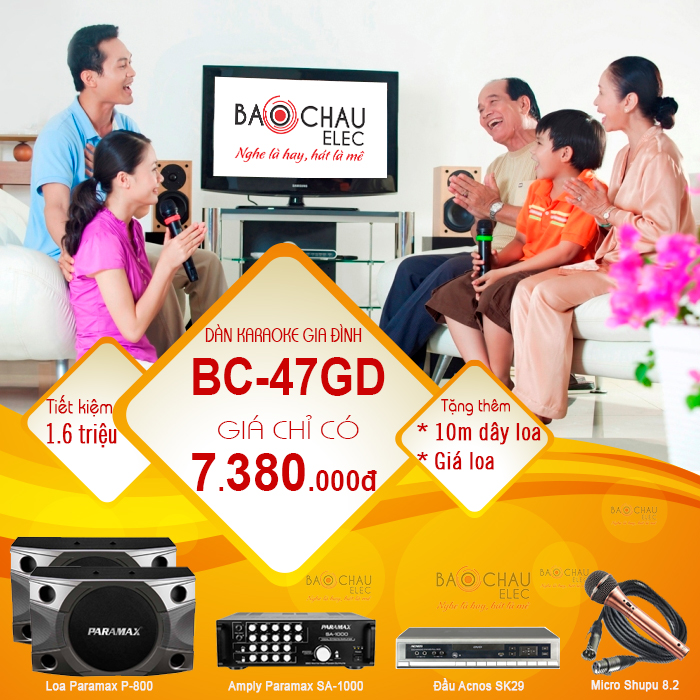 Dàn karaoke gia đình giá rẻ BC-47GD Dàn karaoke gia đình giá rẻ BC-47GD