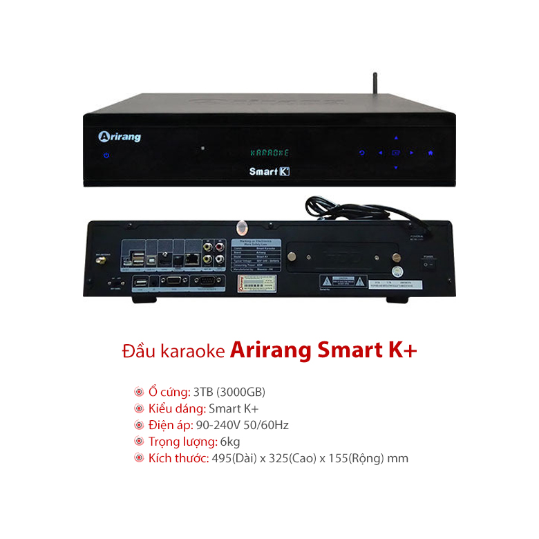 Đầu karaoke Arirang Smart K+ 3TB Đầu karaoke Arirang Smart K+ 3TB