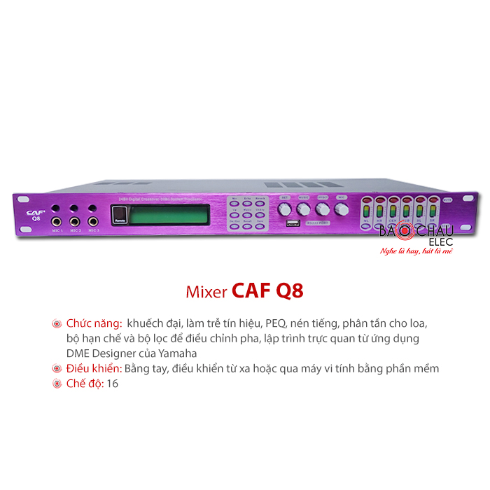 Bộ xử lý tín hiệu Mixer tạo vang CAF Q8 Bộ xử lý tín hiệu Mixer tạo vang CAF Q8